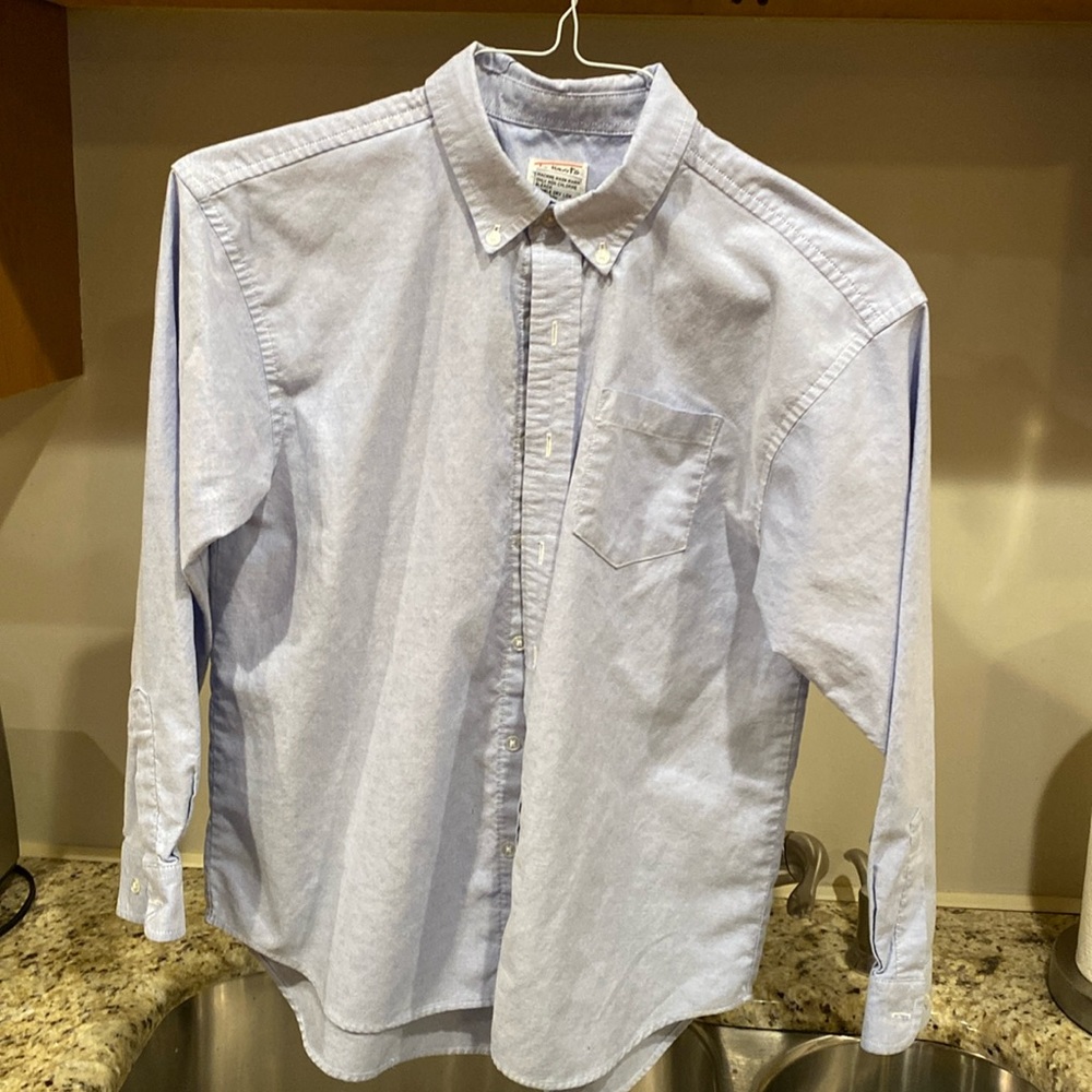 Boys Talbots cotton light blue button down Long sleeve shirt.
